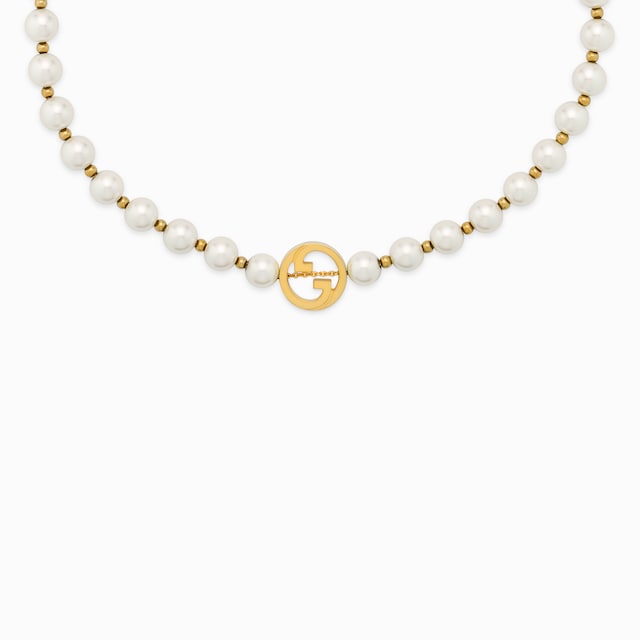 Gucci Interlocking pearl necklace