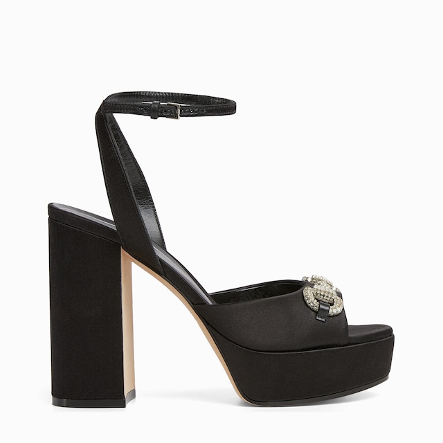 Women's platform sandal with crystal Horsebit