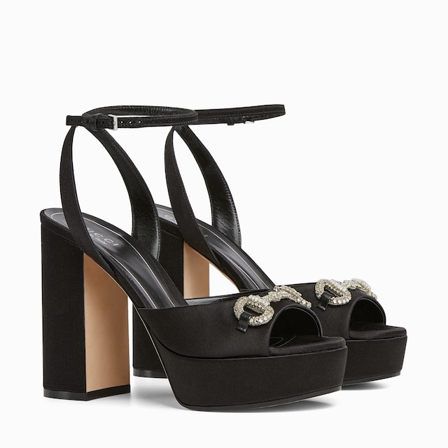 Women's platform sandal with crystal Horsebit
