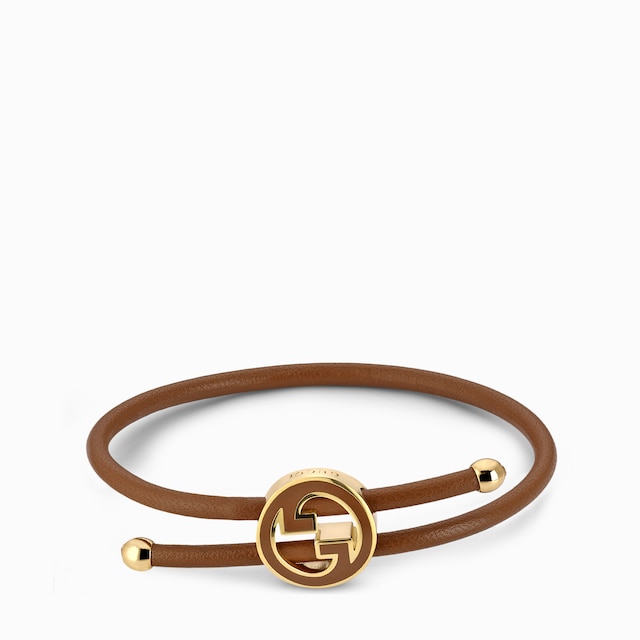 Bracelet with enamel Round Interlocking G