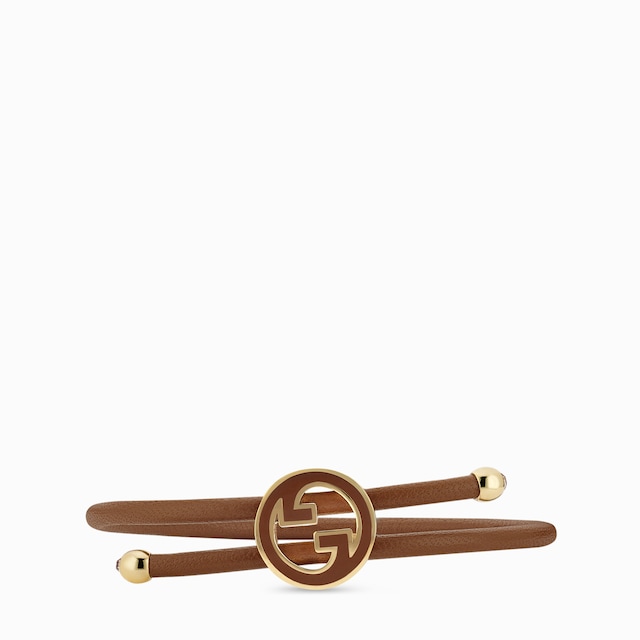 Bracelet with enamel Round Interlocking G