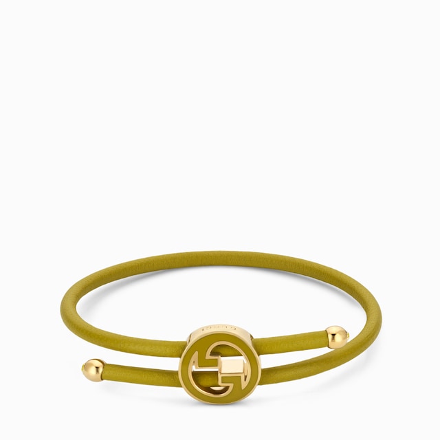 Bracelet with enamel Round Interlocking G