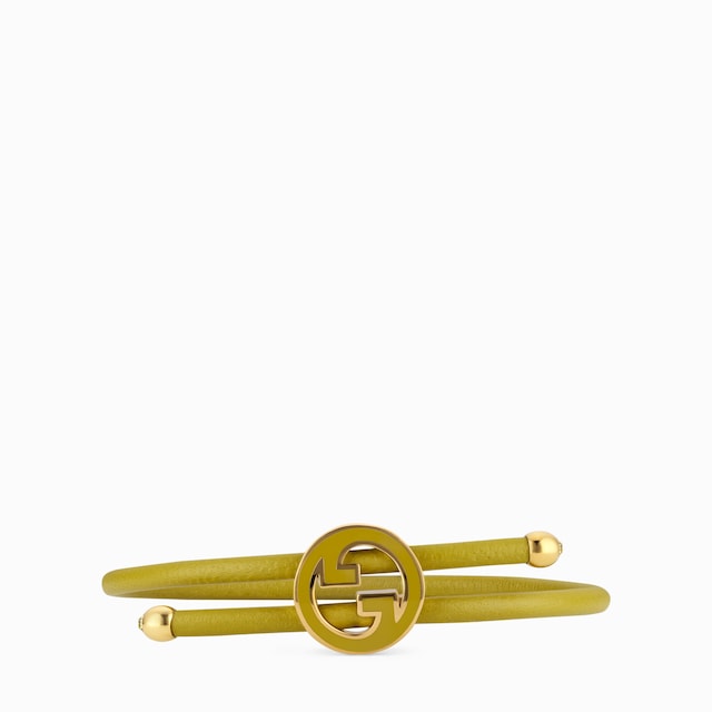 Bracelet with enamel Round Interlocking G