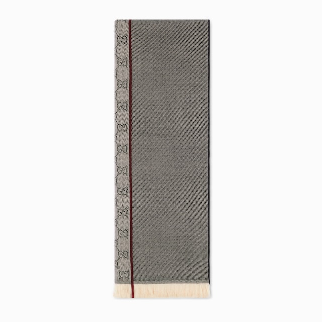 GG wool jacquard scarf