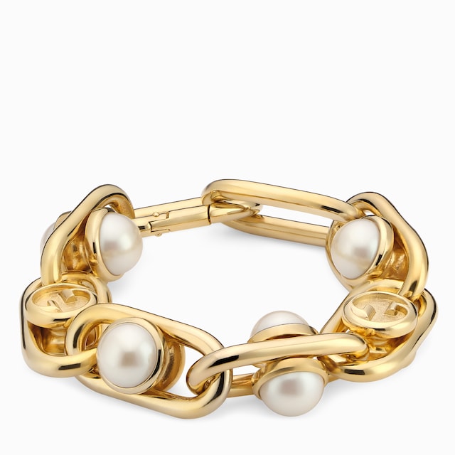 Bracelet with mobile pearls