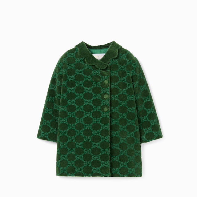 Cappotto neonato in velluto di cotone GG