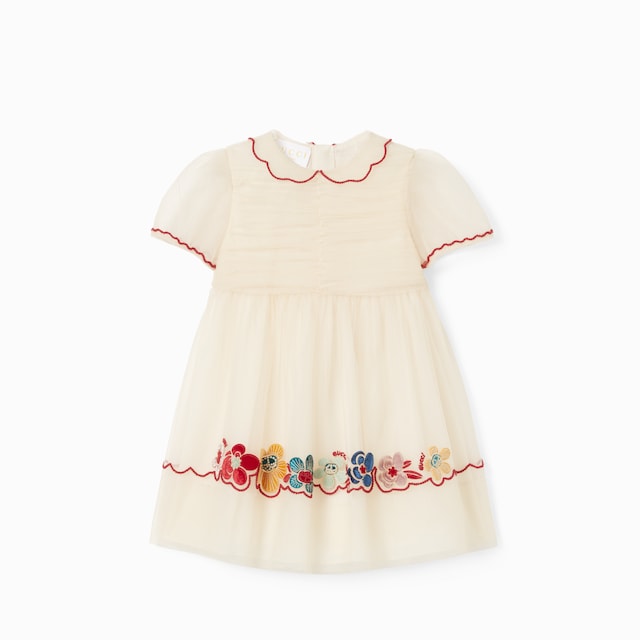 Baby tulle dress with embroidery