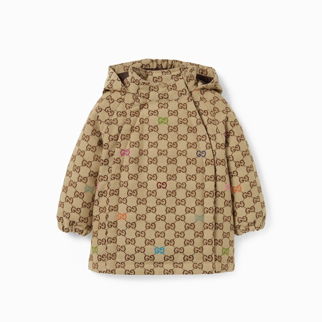 Cappotto neonato in tessuto GG imbottito