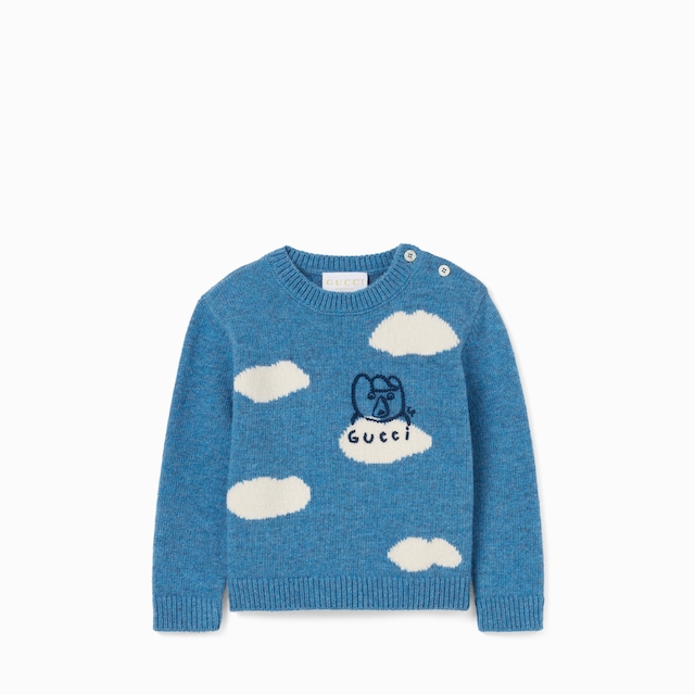 Baby wool sweater with embroidery