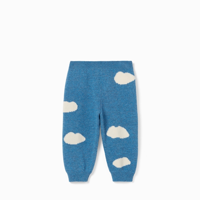 婴儿饰刺绣羊毛长裤