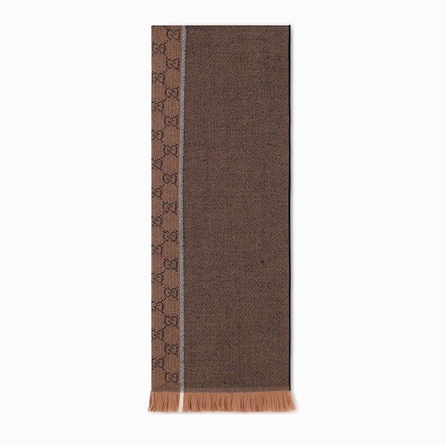 GG wool jacquard scarf