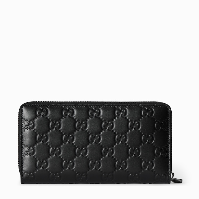 GG Emblem zip around wallet