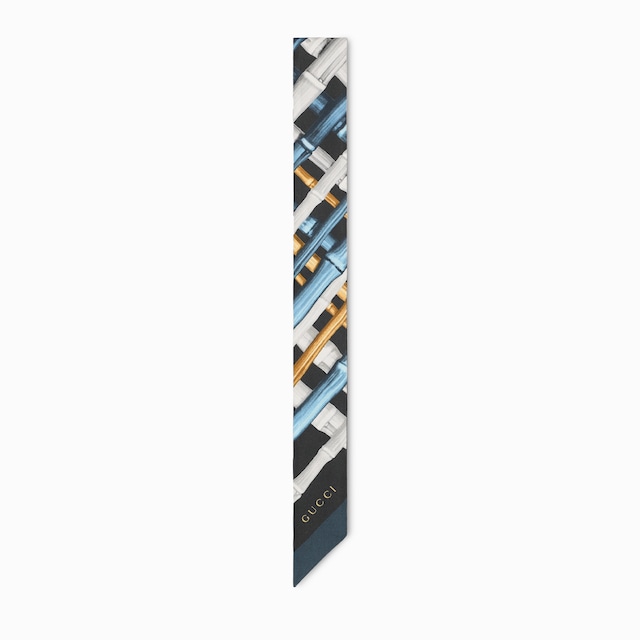Printed silk twill ribbon