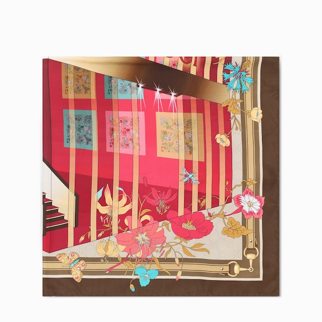 プリント シルクツイル スカーフ