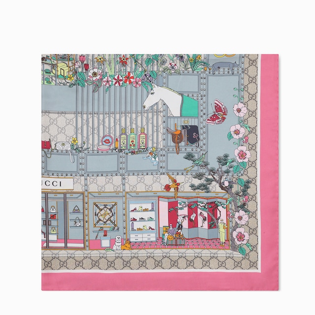 プリント シルクツイル スカーフ