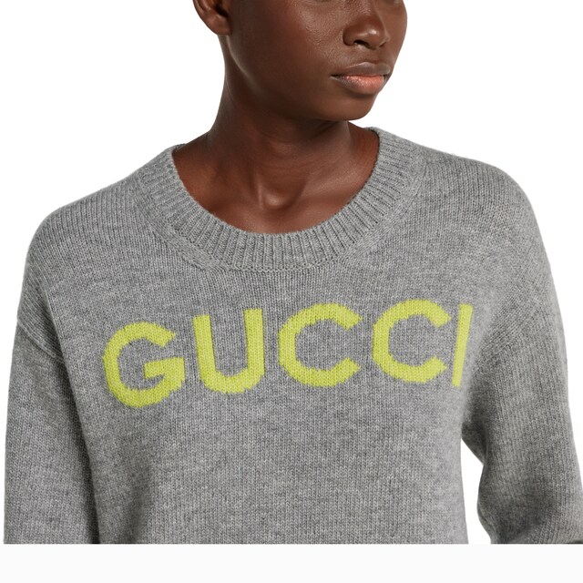 Wool top with Gucci intarsia - image 2