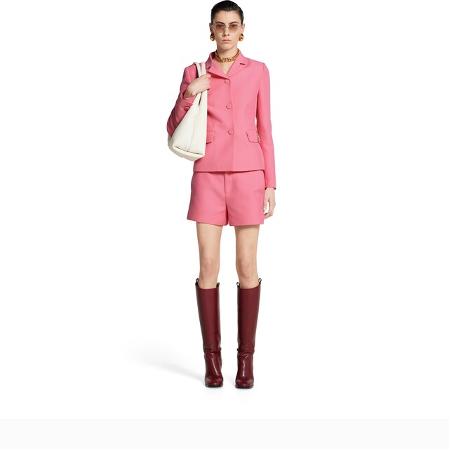 Crepe wool silk jacket with tiger - image 3
