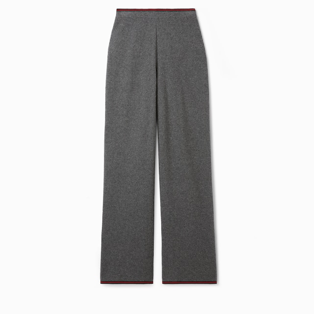 Soft rib felted wool pants