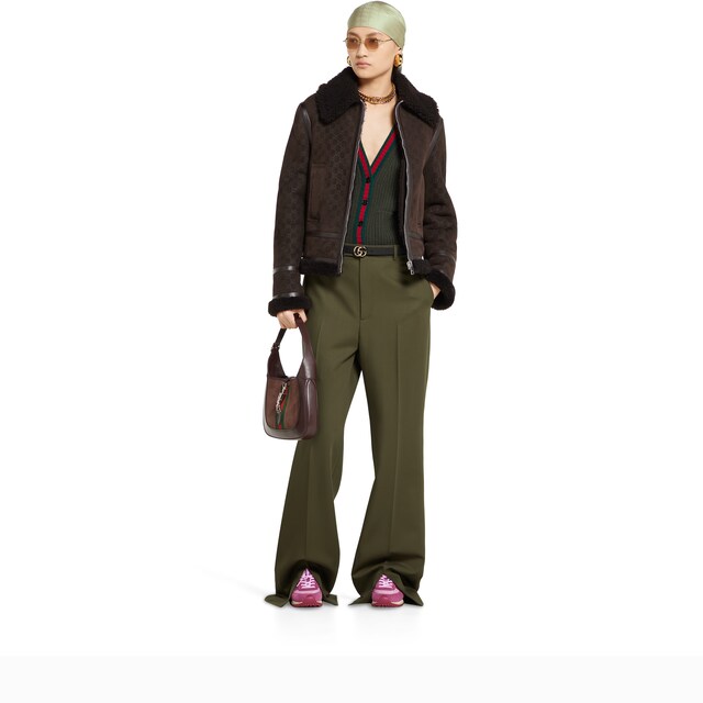 Printed suede shearling jacket - image 2