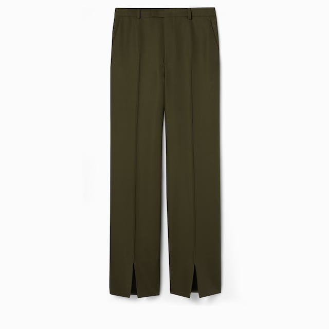 Wool mohair pants with logo
