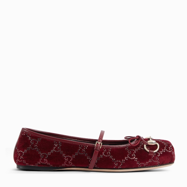 Ballerinas Gucci Horsebit con GG con cristales para mujer