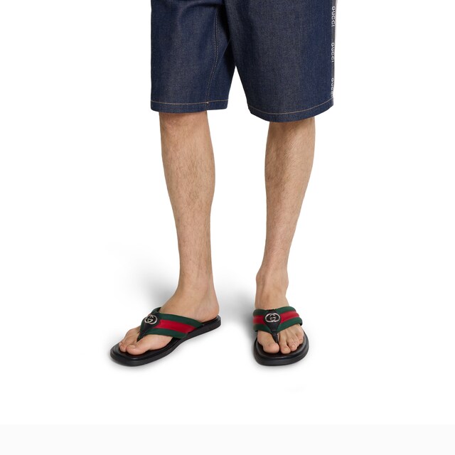 Men's thong sandal with Interlocking G