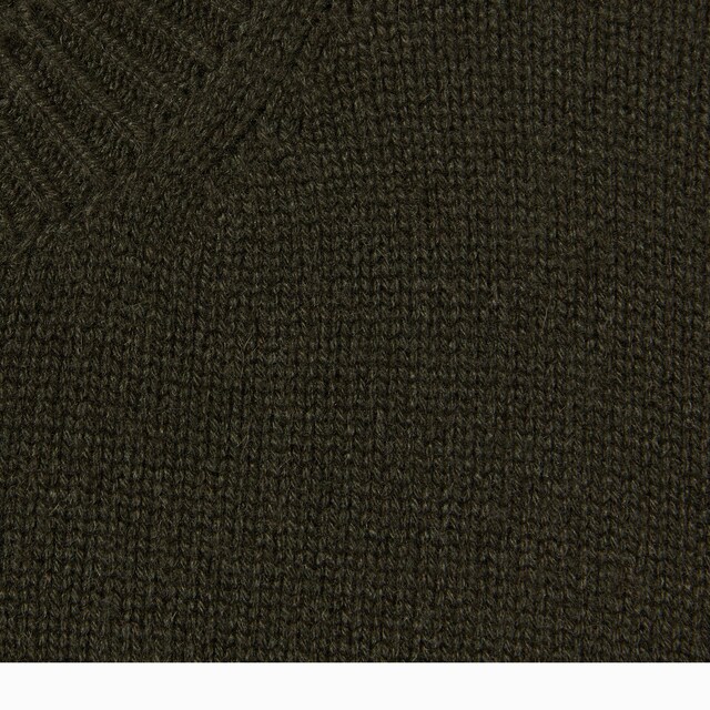 Wool cashmere sweater with Web trim