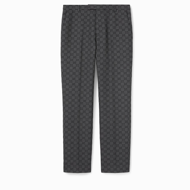 GG gingham technical wool pant