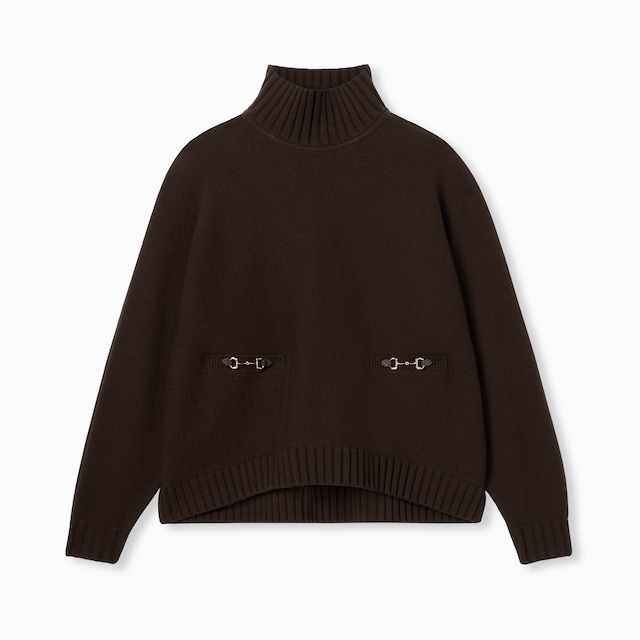 Wool cashmere sweater with Horsebit