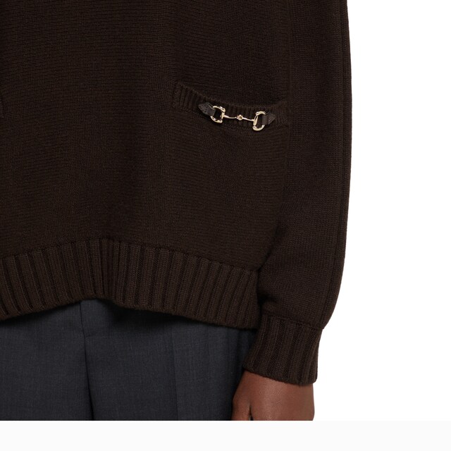 Wool cashmere sweater with Horsebit - image 2