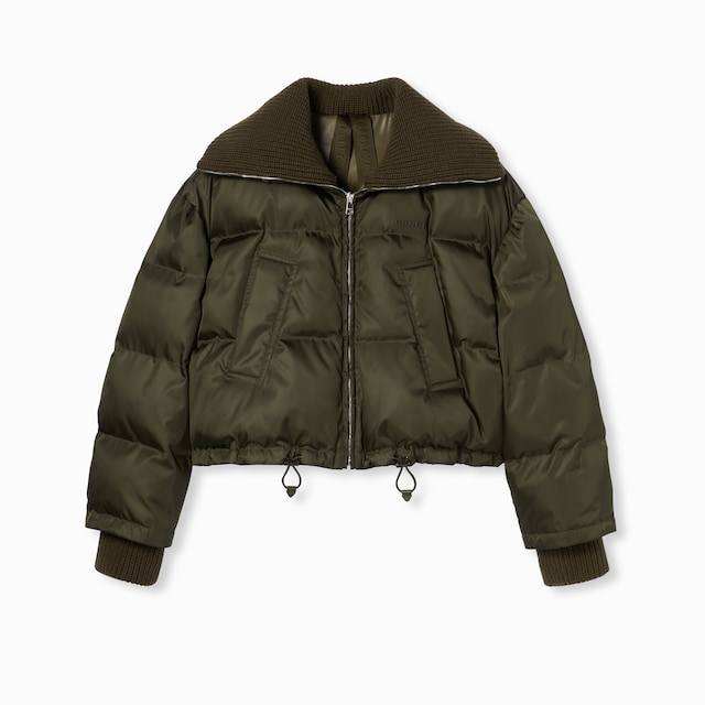 Fine gabardine nylon puffer jacket