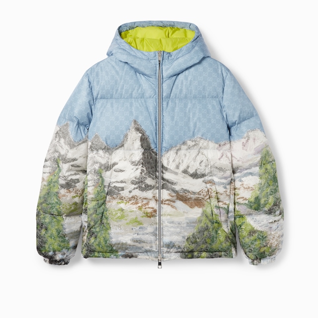 Printed nylon zip jacket