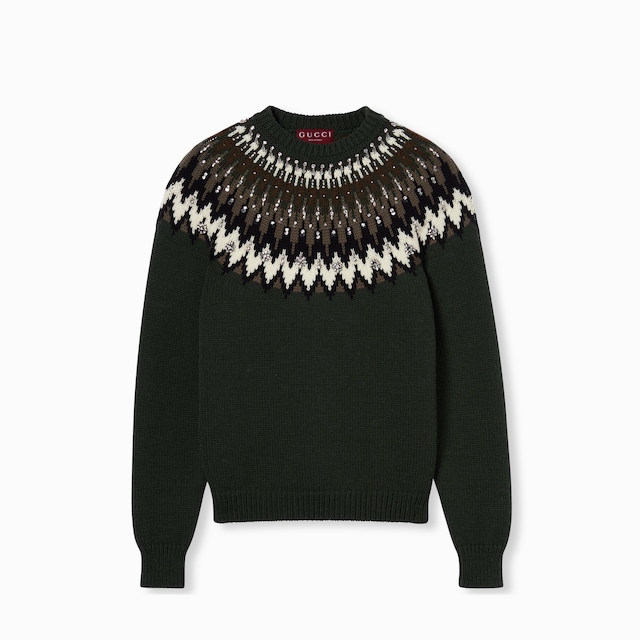 Norwegian wool jacquard sweater