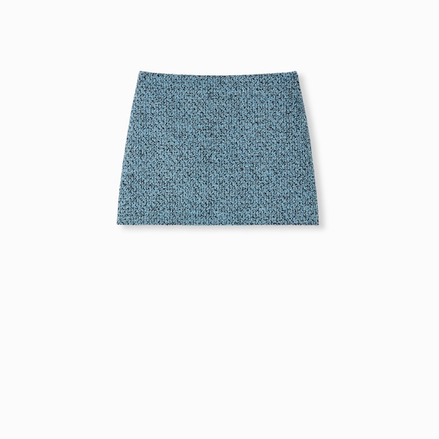 Wool cotton bouclé mini skirt