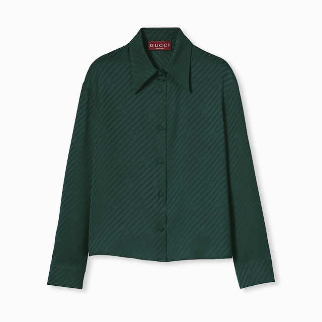 Interlocking GG silk jacquard shirt