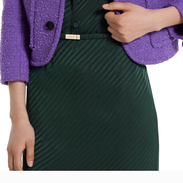Interlocking G silk jacquard skirt - image 3