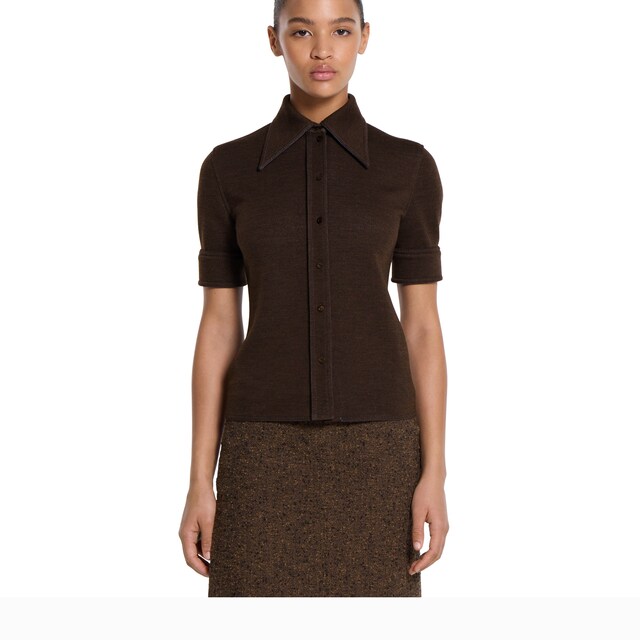 Wool cotton jersey shirt - image 2