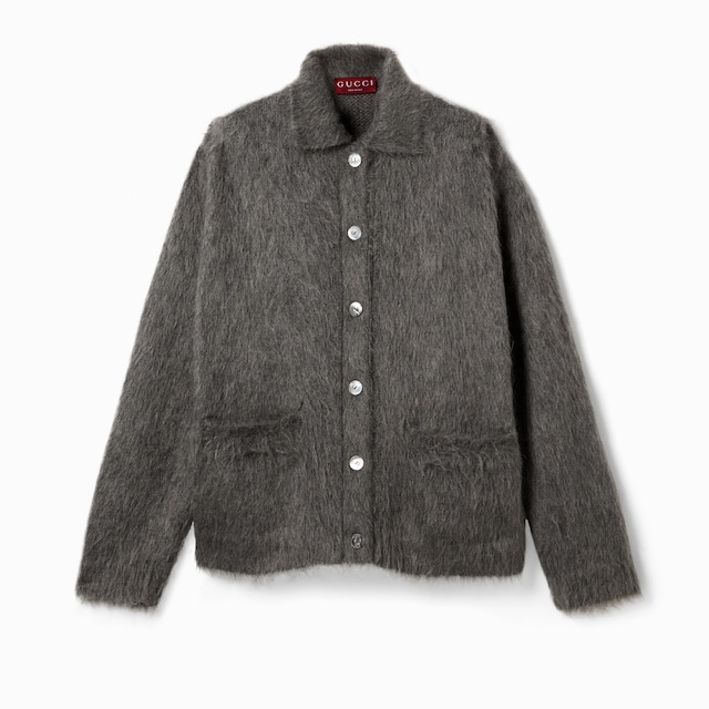 Brushed extra fine mohair cardigan