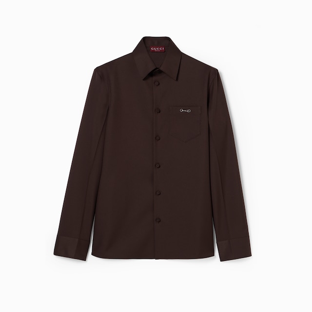 Polyester twill shirt with Horsebit