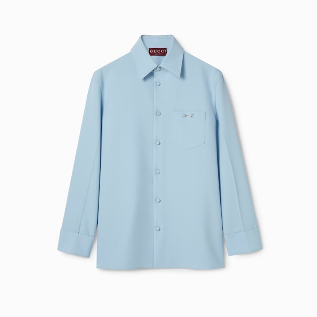 Polyester twill shirt with Horsebit