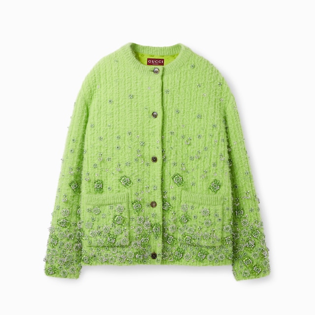 Floral embroidered wool jacket