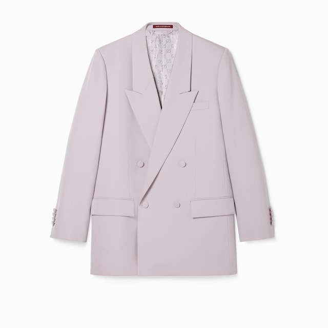 Double-breast wool gabardine jacket