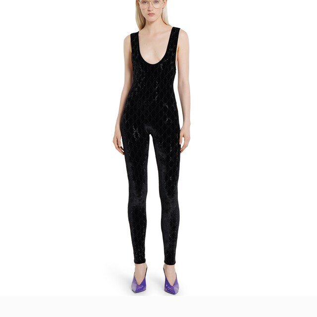 GG crystal embroidered jumpsuit - image 4