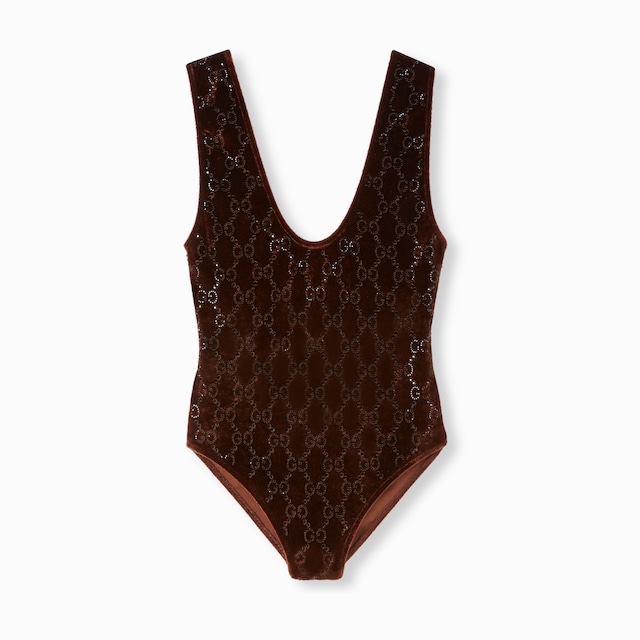 GG crystal embroidered bodysuit