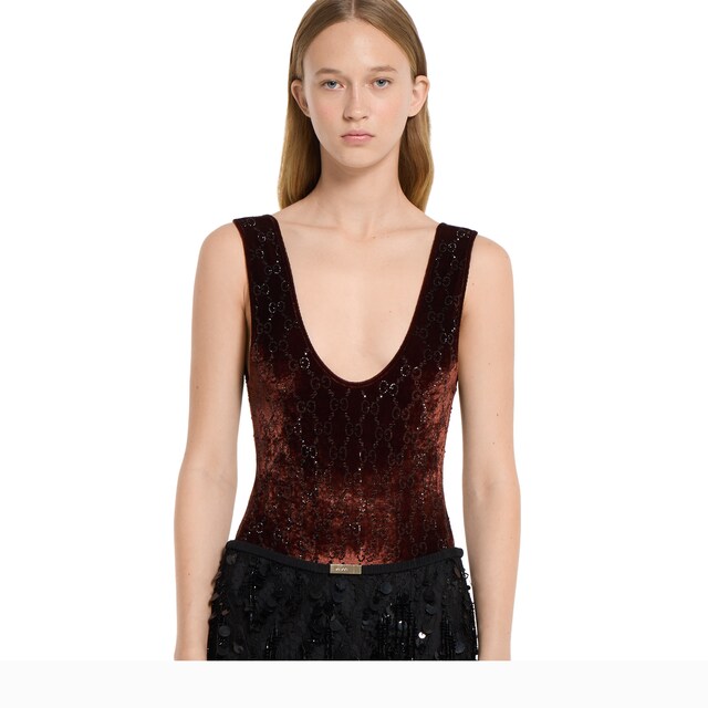 GG crystal embroidered bodysuit - image 2