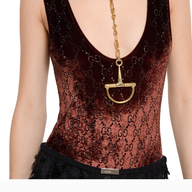 GG crystal embroidered bodysuit - image 4