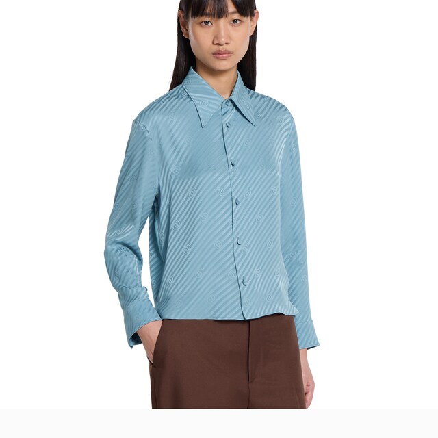 Interlocking GG silk jacquard shirt - image 3