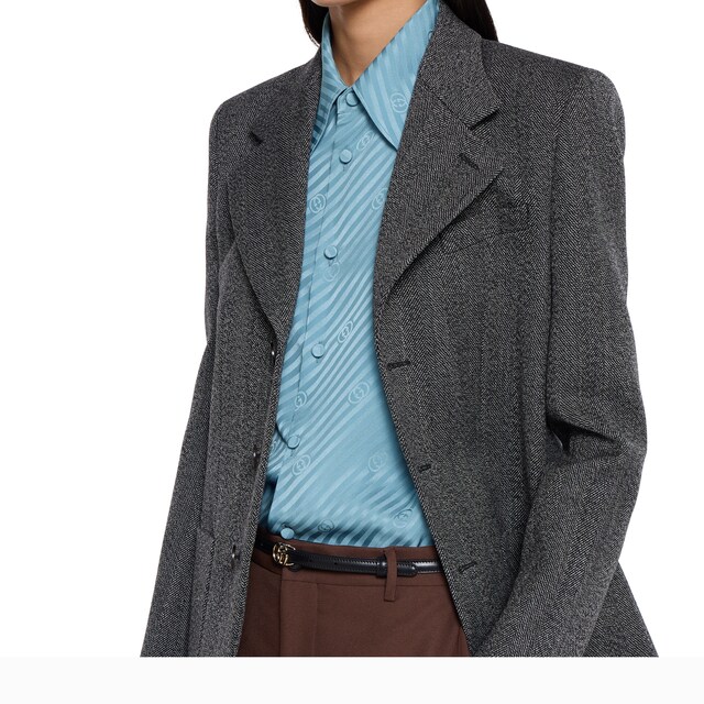 Interlocking GG silk jacquard shirt - image 2
