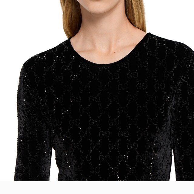 Embroidered stretch chenille top - image 4