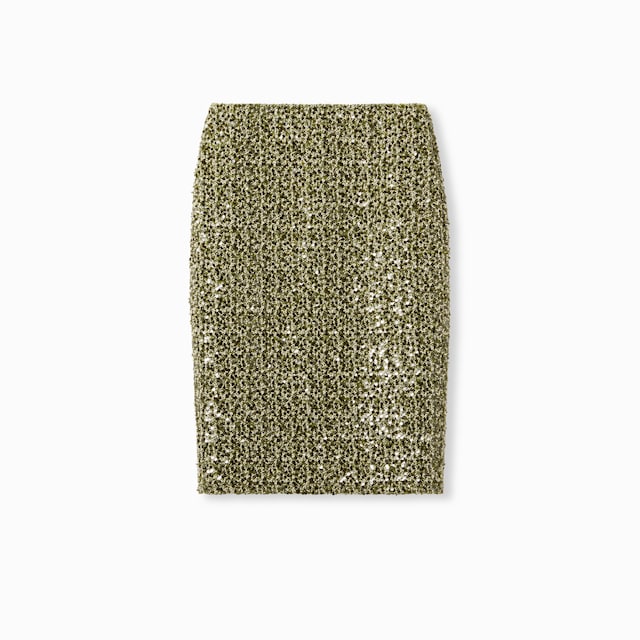 Wool cotton bouclé skirt